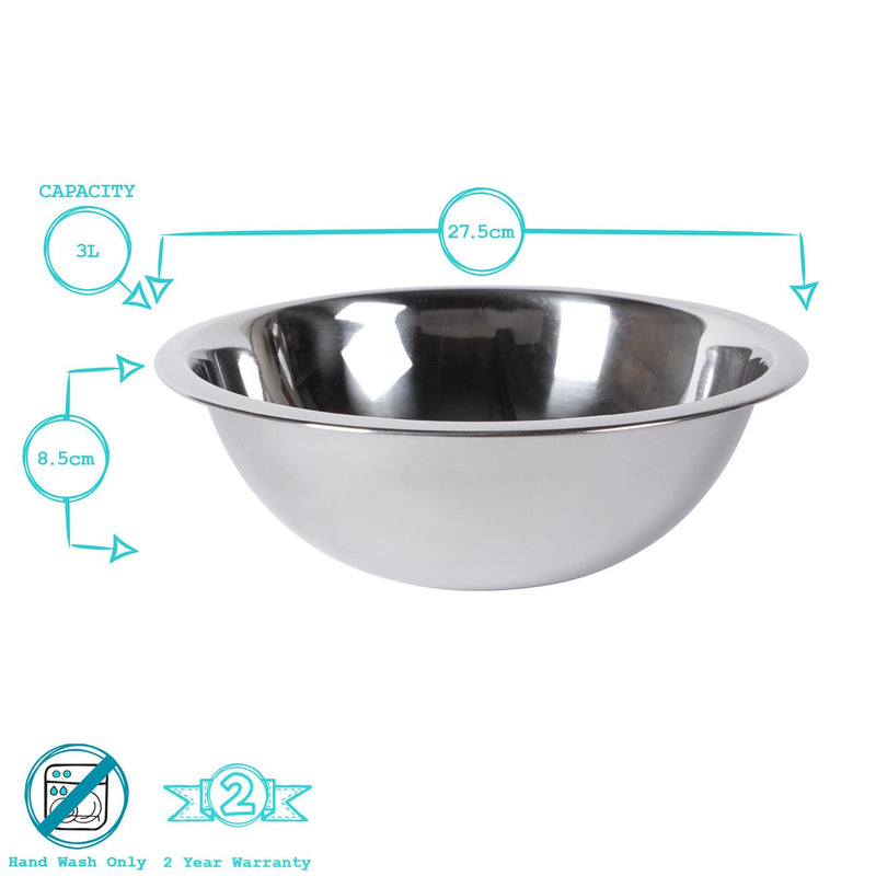 3L Stainless Steel Mixing Bowl - By Argon Tableware