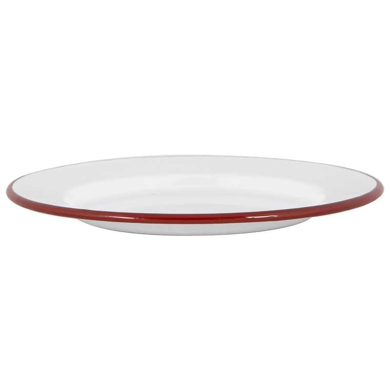 25.5cm White Enamel Dinner Plates - Pack of Six - By Argon Tableware