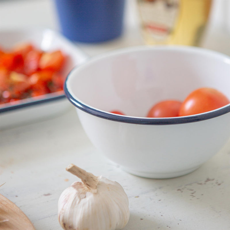 White Enamel Mixing Bowl Set - By Argon Tableware