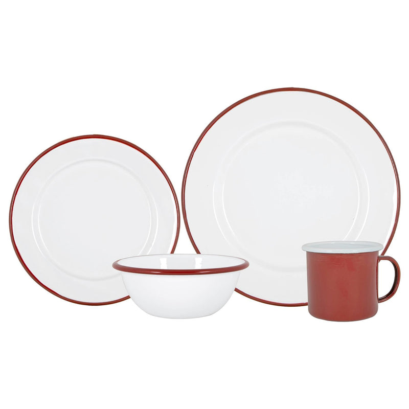 16pc Enamel Dinnerware Set - By Argon Tableware