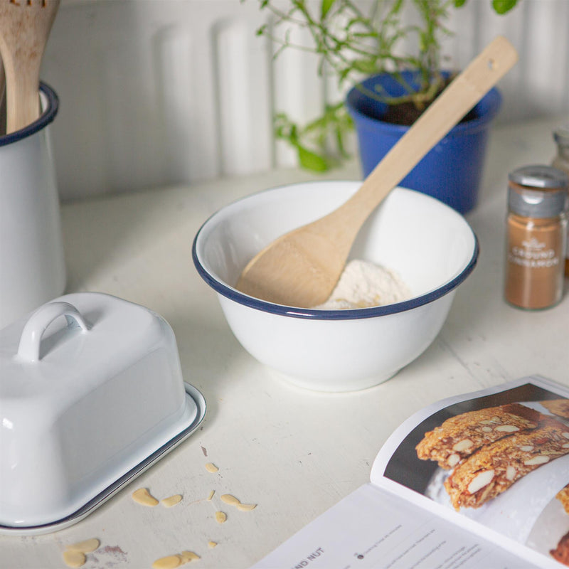 White Enamel Mixing Bowl Set - By Argon Tableware