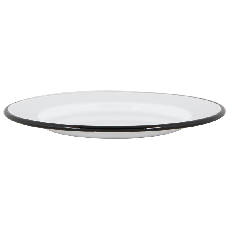 25.5cm White Enamel Dinner Plates - Pack of Six - By Argon Tableware