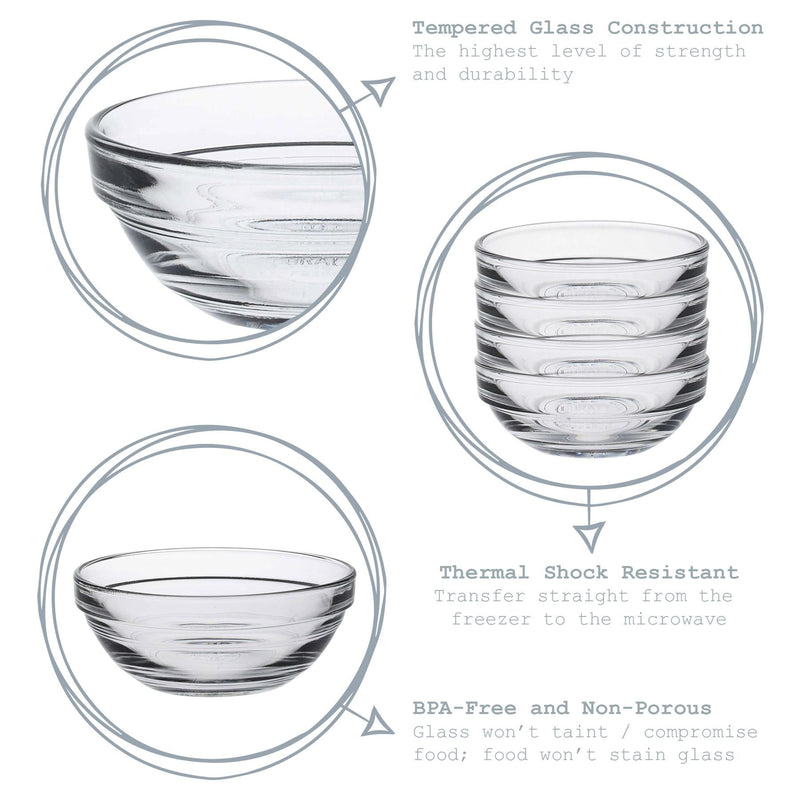 14cm Clear Lys Glass Nesting Mixing Bowl - By Duralex