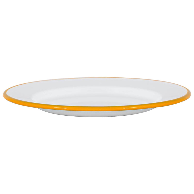 25.5cm White Enamel Dinner Plates - Pack of Six - By Argon Tableware