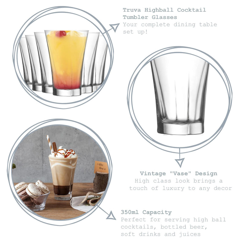 350ml Truva Highball Glasses - Pack of Six - By LAV