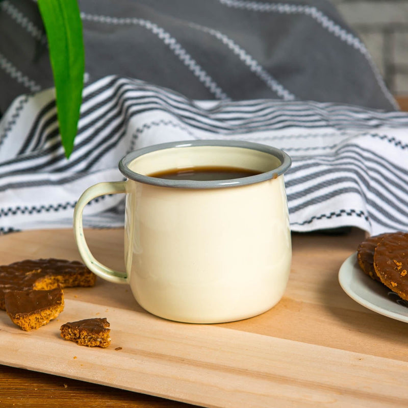 375ml Coloured Enamel Belly Mugs - Pack of Four - By Argon Tableware