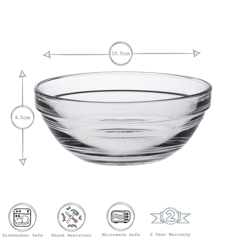 10.5cm Clear Lys Glass Nesting Mixing Bowl - By Duralex