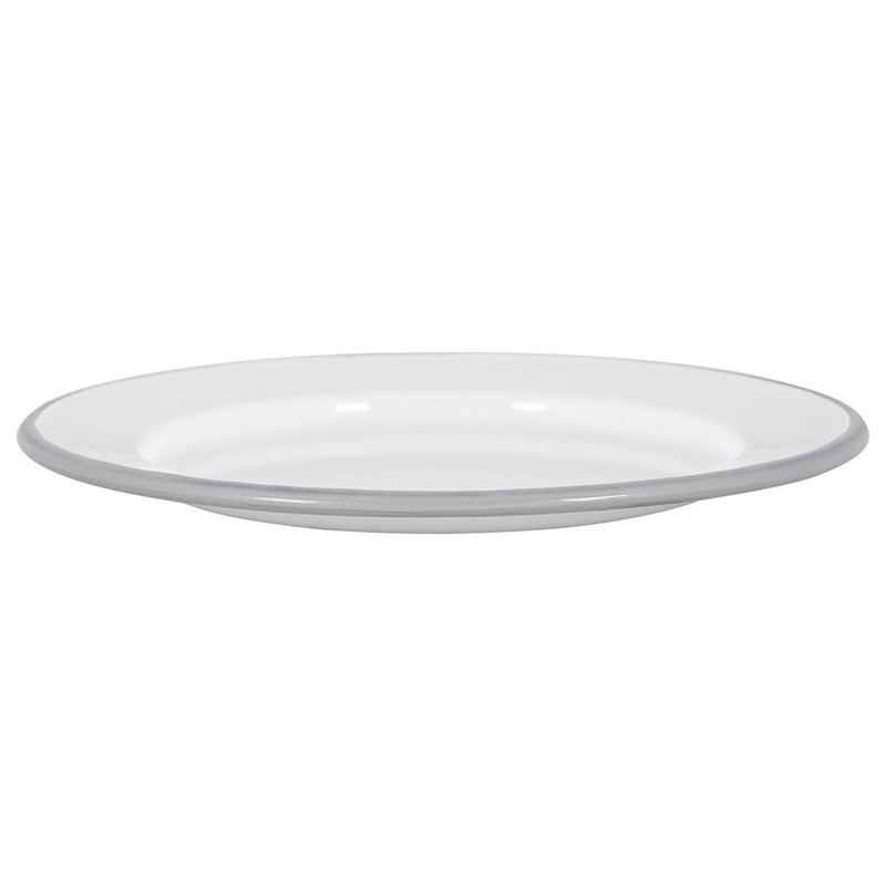 20cm White Enamel Side Plates - Pack of Six - By Argon Tableware