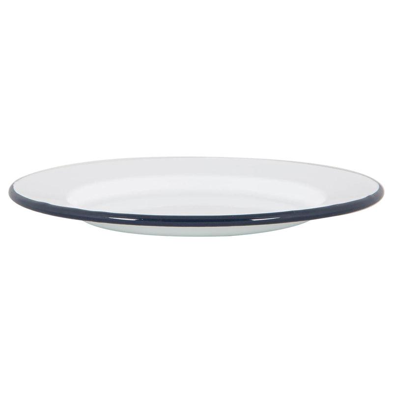 25.5cm White Enamel Dinner Plates - Pack of Six - By Argon Tableware