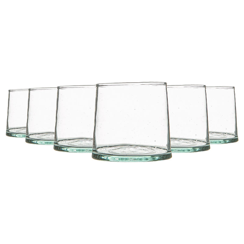 200ml Merzouga Recycled Glass Tea Light Holders - Pack of Six - By Nicola Spring