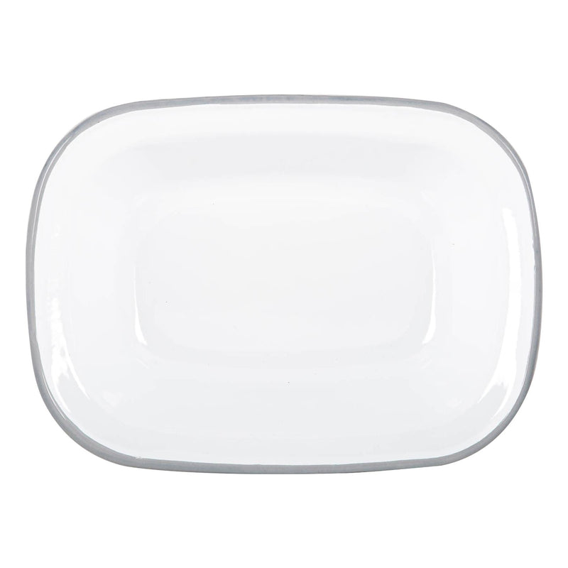 25cm White Enamel Pie Dish - By Argon Tableware