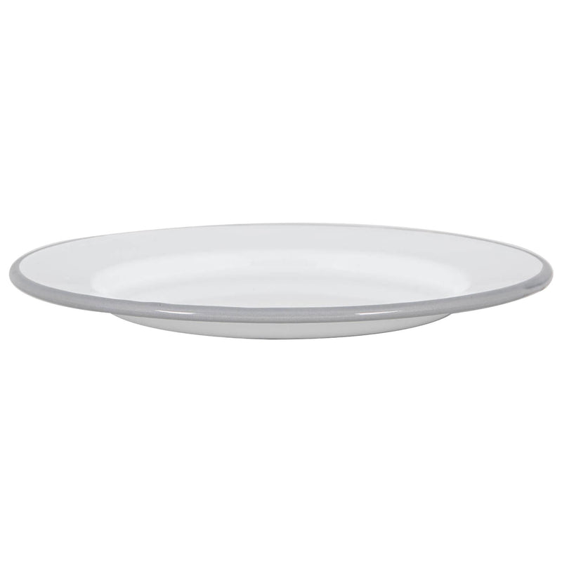 25.5cm White Enamel Dinner Plates - Pack of Six - By Argon Tableware