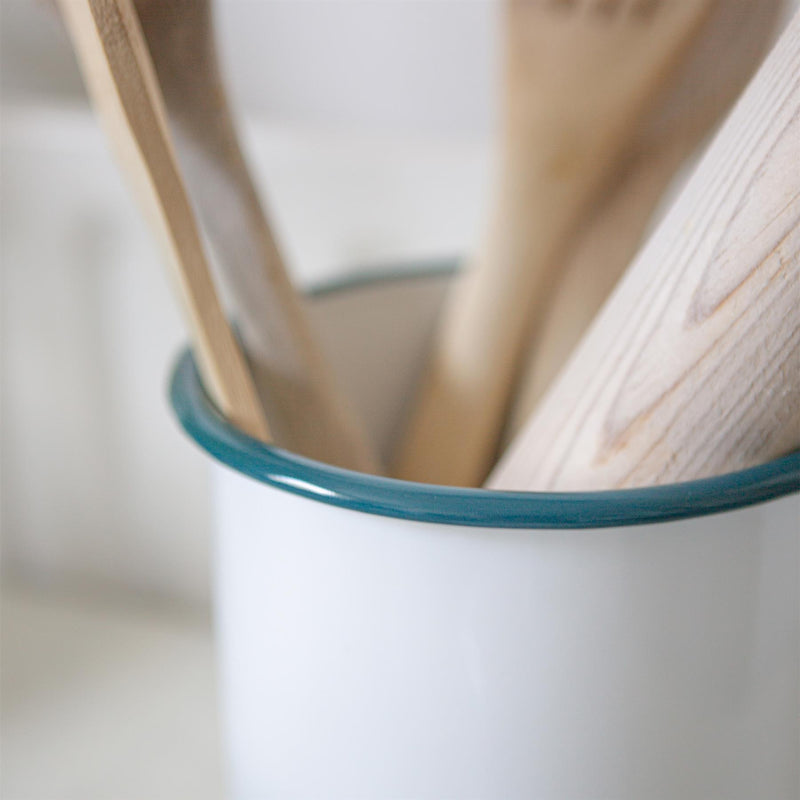 15.5cm White Enamel Utensil Holder - By Argon Tableware