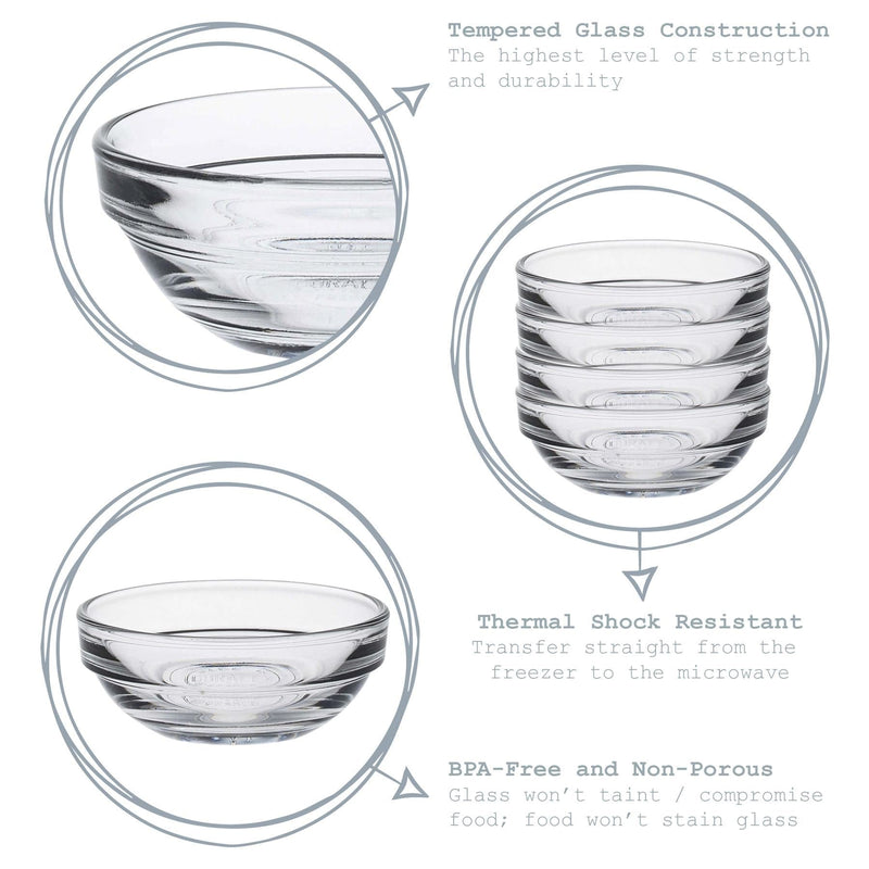 9cm Clear Lys Glass Nesting Mixing Bowl - By Duralex