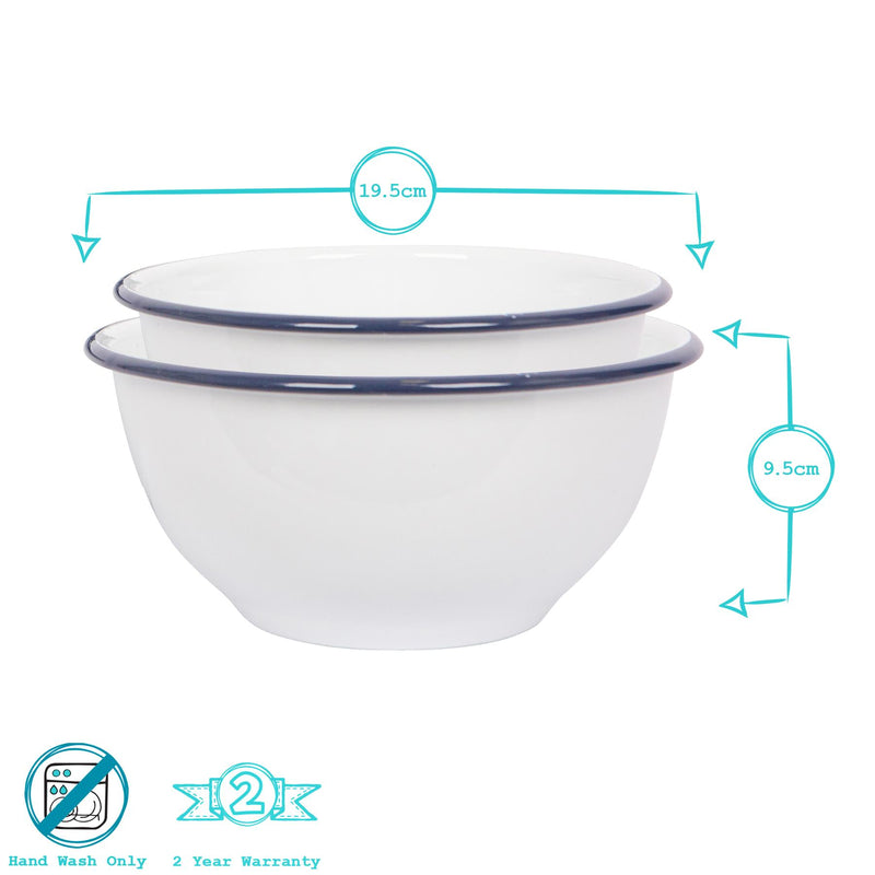 White Enamel Mixing Bowl Set - By Argon Tableware