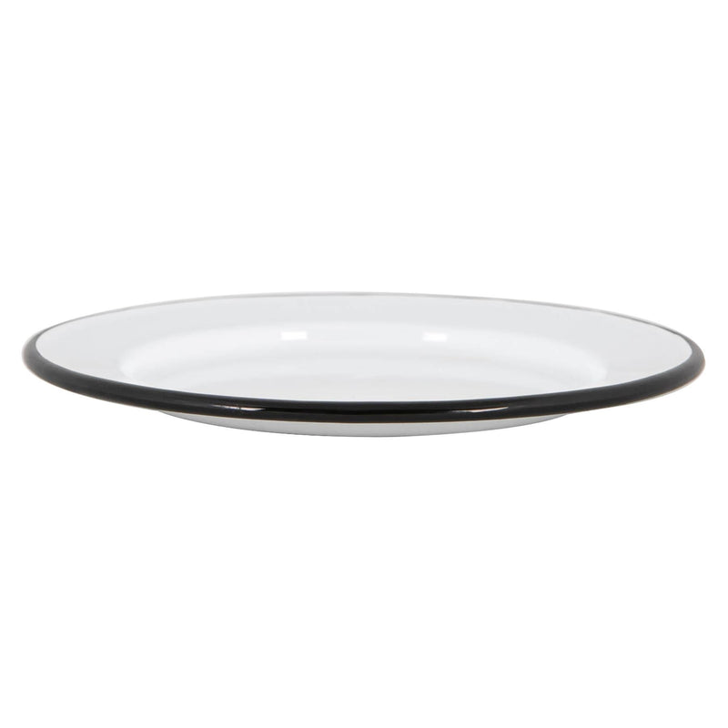 20cm White Enamel Side Plates - Pack of Six - By Argon Tableware