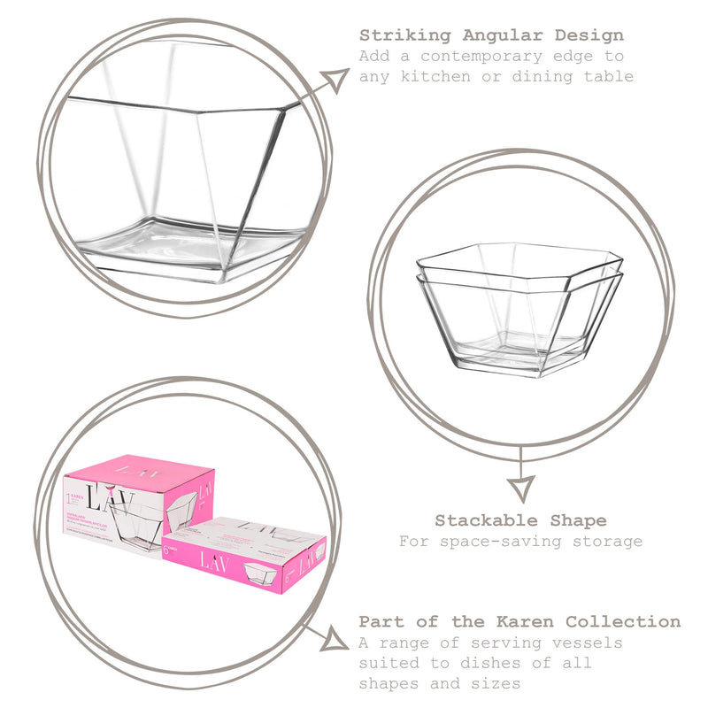 19.5cm Karen Stacking Glass Serving Bowl - By LAV