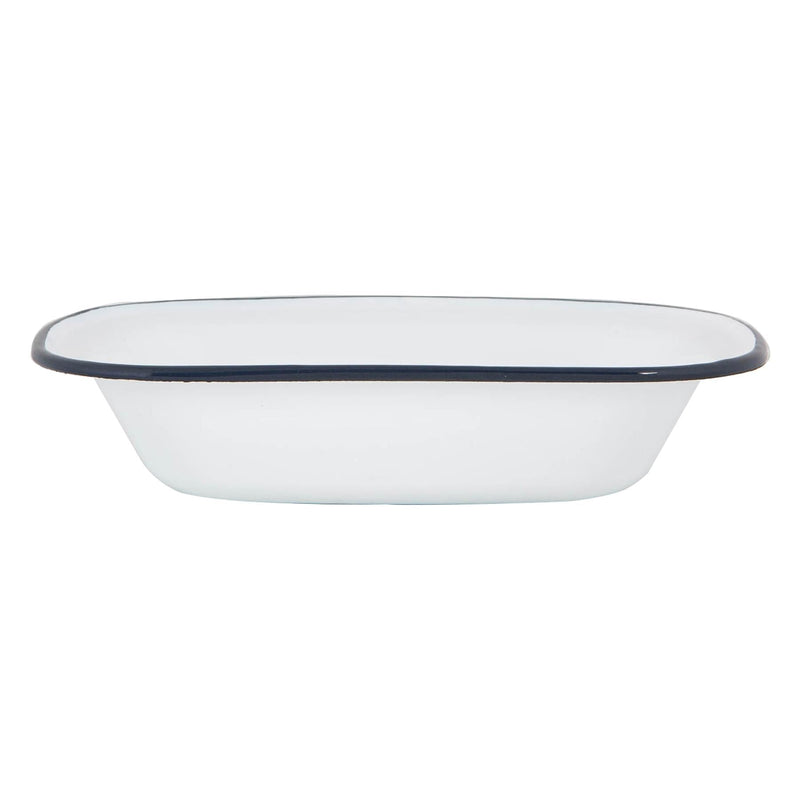 25cm White Enamel Pie Dish - By Argon Tableware