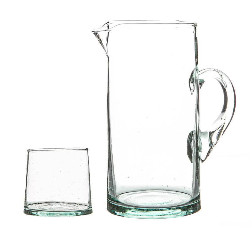 7pc Merzouga Recycled Jug & Tumbler Glasses Set - By Bormioli Rocco