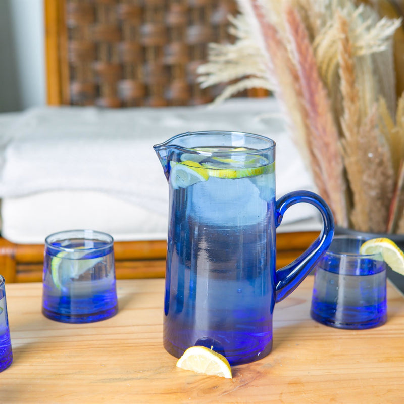 7pc Merzouga Recycled Jug & Tumbler Glasses Set - By Bormioli Rocco