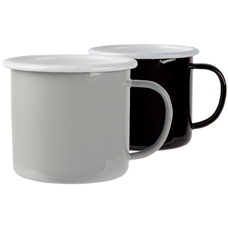 375ml Coloured Enamel Mugs - Pack of Four - By Argon Tableware