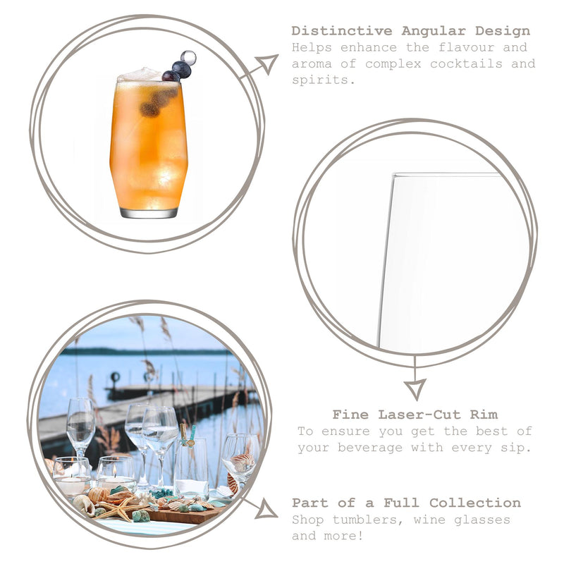 495ml Ella Highball Glasses - Pack of Six - By LAV