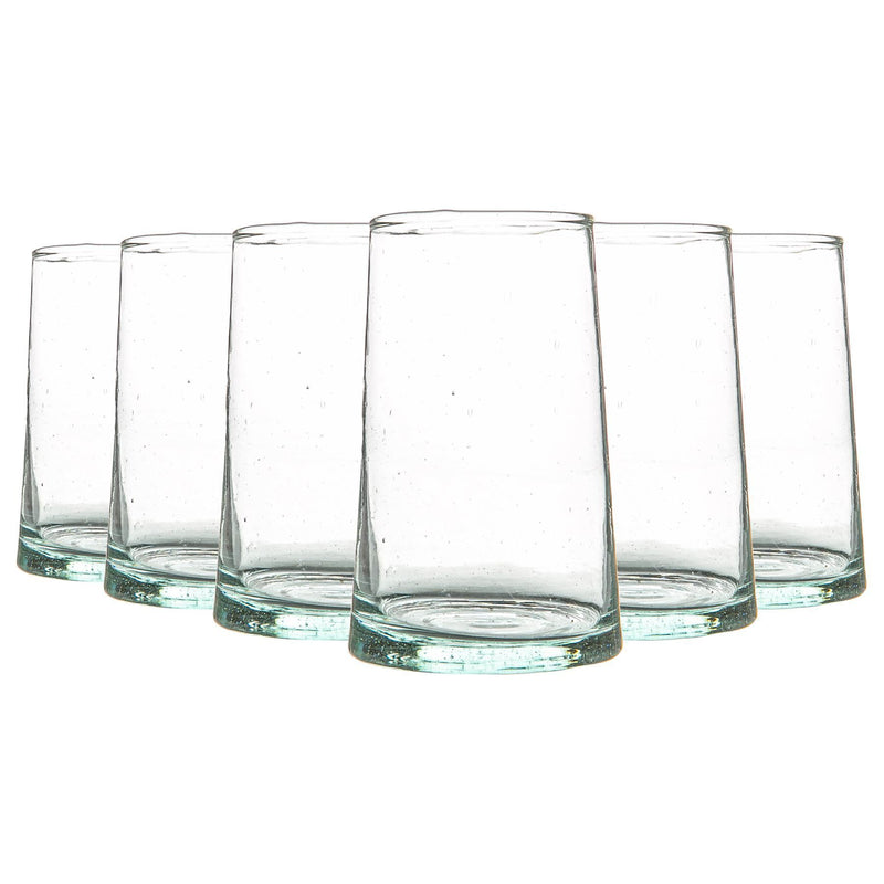 320ml Merzouga Recycled Highball Glasses - Pack of Six - By Nicola Spring