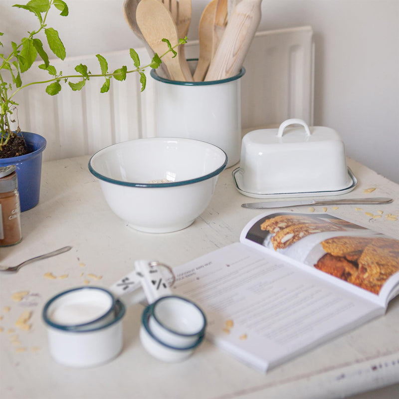 15.5cm White Enamel Utensil Holder - By Argon Tableware