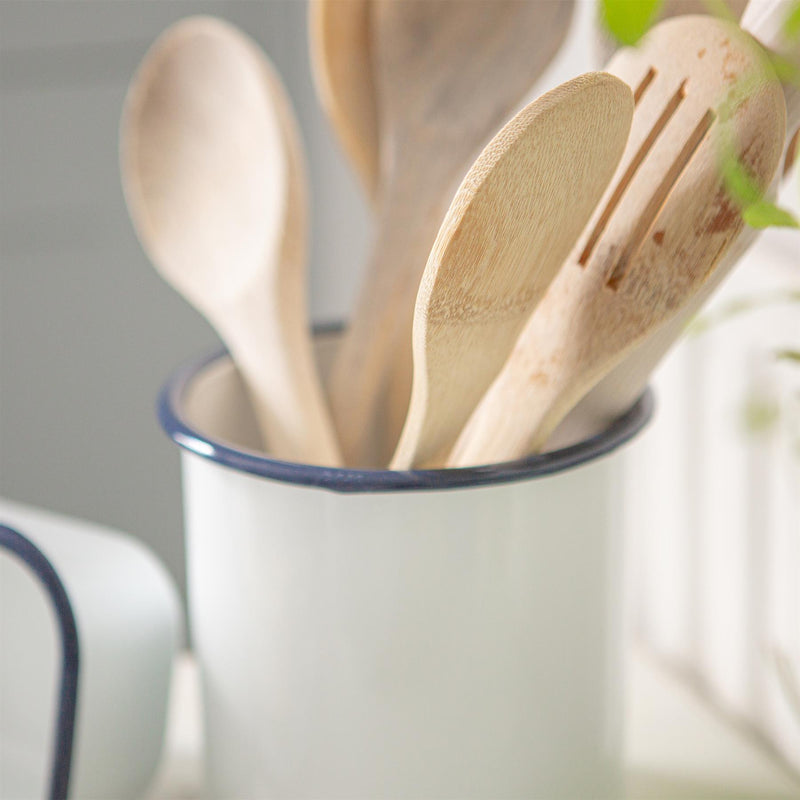 15.5cm White Enamel Utensil Holder - By Argon Tableware