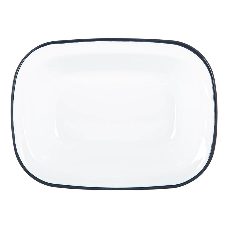 25cm White Enamel Pie Dish - By Argon Tableware