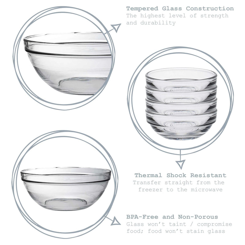 31cm Clear Lys Glass Nesting Mixing Bowl - By Duralex