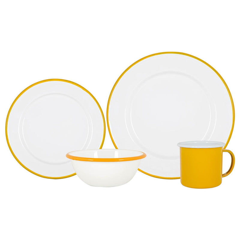 16pc Enamel Dinnerware Set - By Argon Tableware